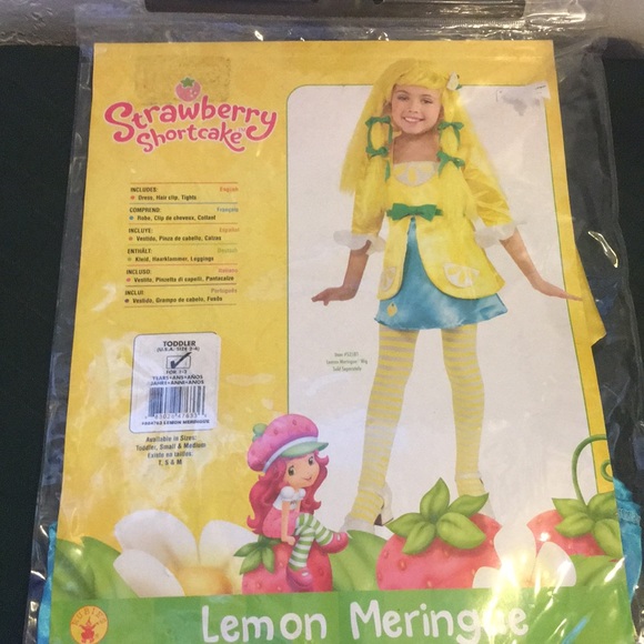Lemon Meringue Dress-Up 3 Pc Girls outfit NEW Size 2-4 Strawberry Shortcakes Pal - Picture 3 of 5